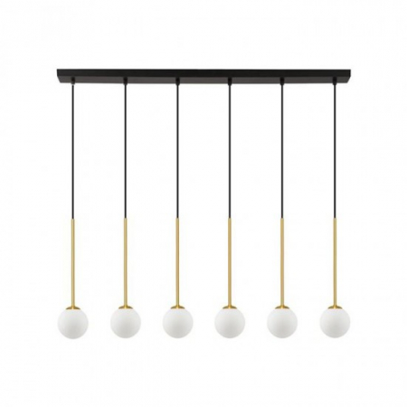 Moderne - Lustra Nova Luce SAVOY 9620159 Satin Gold & Matt Black Metal White Opal Glass G9 6x5W IP20