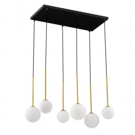 Lustre - Lustra Nova Luce SAVOY 9620158 Satin Gold & Matt Black Metal White Opal Glass G9 6x5W IP20