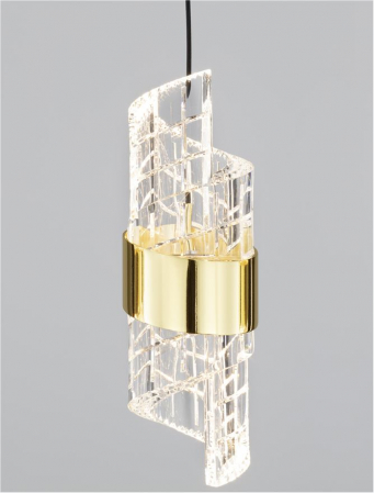 Lustra Nova Luce SENECA 9186940 LED 41W 3000K 3355lm Gold Plating Metal Shade & Clear Acrylic Sandy Black Base  IP20 [5]