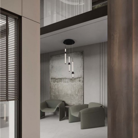 Lustra Nova Luce STALACTITE 9236406 Triac Dimmable Sandy Black Aluminium, Acrylic & Ceramic LED 18W 1346lm 3000K IP20 [1]