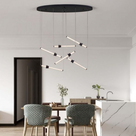 Lustra Nova Luce STALACTITE 9236409 Triac Dimmable Sandy Black Aluminium, Acrylic & Ceramic LED 36W 2811lm 3000K IP20 [1]