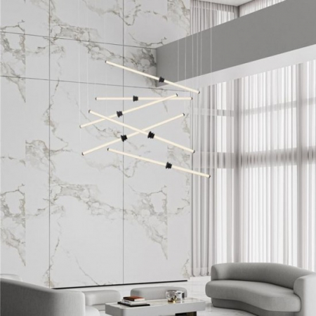 Lustra Nova Luce STALACTITE 9236408 Triac Dimmable Sandy Black Aluminium, Acrylic & Ceramic LED 79W 6467lm 3000K IP20 [1]