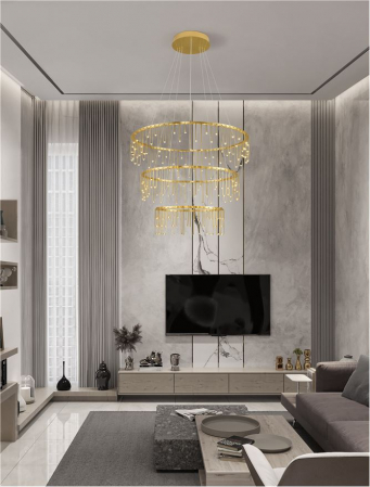 Lustra Nova Luce STELLAR 9186970 LED 72W 3000K 5866lm Matt Brass Gold Copper Triac Dimmable IP20 [1]