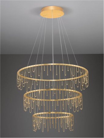 Lustra Nova Luce STELLAR 9186970 LED 72W 3000K 5866lm Matt Brass Gold Copper Triac Dimmable IP20 [2]