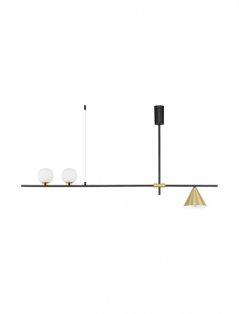 ILUMINAT - Lustra Nova Luce SWAY E27 2x5W   Sandy Black Metal & Brass Gold  IP20