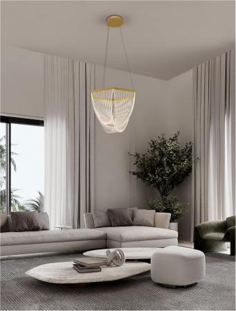 Lustre - Lustra Nova Luce VALENTIN 9030636 LED 35W 3000K 2995lm Brass Gold Aluminium &Acrylic  Triac Dimmable IP20
