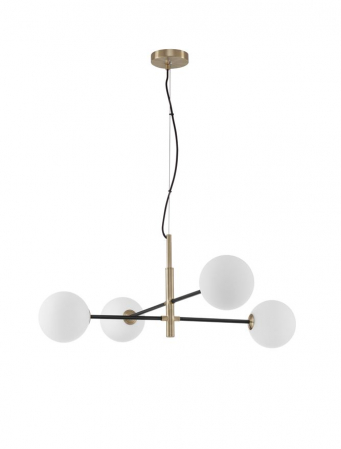 Lustre - Lustra Nova Luce VITRA G9 4X5W   Satin Gold & Black Metal White Opal Glass IP20