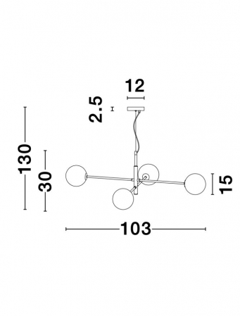 Lustra Nova Luce VITRA G9 4X5W   Satin Gold & Black Metal White Opal Glass IP20 [6]