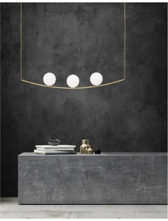 Lustra Nova Luce VITTON E14 3x5W   Brass Metal White Glossy Glass Brass Fabric Cable IP20 [1]