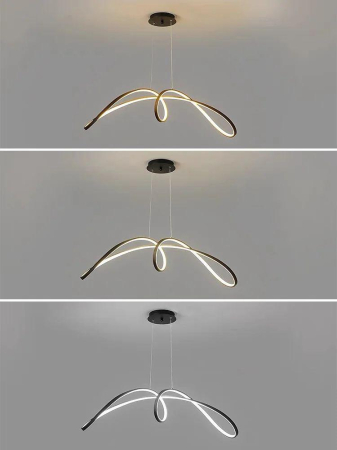 Lustra OEM LED integrat 108W 5000lm CCT (3000K+4000K+6500K) Metal+Acril Black  930 X 360 X 1200mm [2]