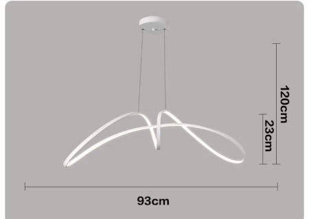 Lustra OEM LED integrat 108W 5000lm CCT (3000K+4000K+6500K) Metal+Acril White  930 X 360 X 1200mm [4]