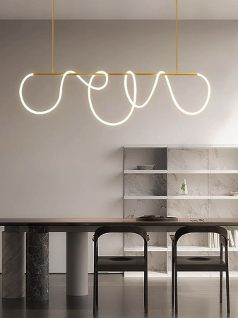 Lustra OEM LED integrat 120W 5000lm CCT (3000K+4000K+6500K) Metal+Acril Gold 1500X400x1000mm [2]