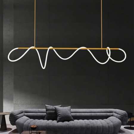 Lustre - Lustra OEM LED integrat 120W 5000lm CCT (3000K+4000K+6500K) Metal+Acril Gold 1500X400x1000mm