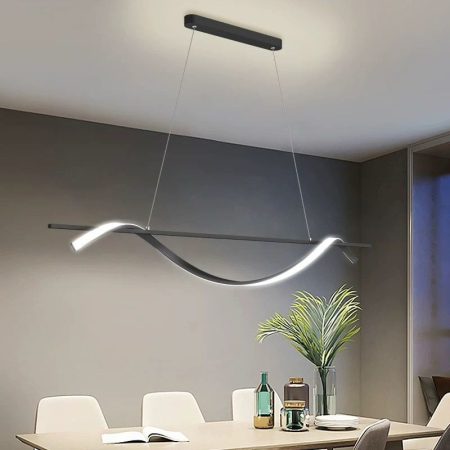 Lustra OEM LED integrat 30W 1750lm CCT (3000K+4000K+6500K) Metal+Acril Black  L1200 X H1000MM [1]