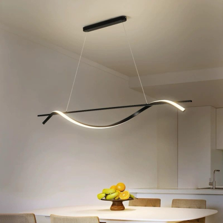 Lustra OEM LED integrat 30W 1750lm CCT (3000K+4000K+6500K) Metal+Acril Black  L1200 X H1000MM [2]