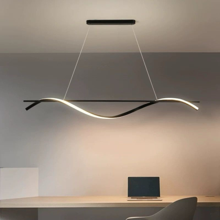 ILUMINAT - Lustra OEM LED integrat 30W 1750lm CCT (3000K+4000K+6500K) Metal+Acril Black  L1200 X H1000MM