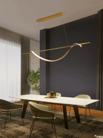 Lustra OEM LED integrat 30W 1750lm CCT (3000K+4000K+6500K) Metal+Acril Gold  L1200 X H1000MM [1]