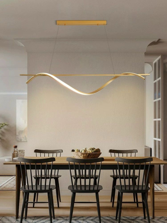 ILUMINAT - Lustra OEM LED integrat 30W 1750lm CCT (3000K+4000K+6500K) Metal+Acril Gold  L1200 X H1000MM