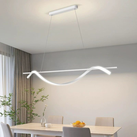 Lustra OEM LED integrat 30W 1750lm CCT (3000K+4000K+6500K) Metal+Acril White  L1200 X H1000MM [1]