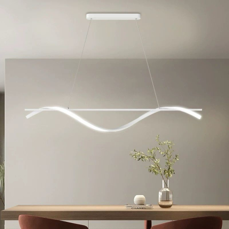 ILUMINAT - Lustra OEM LED integrat 30W 1750lm CCT (3000K+4000K+6500K) Metal+Acril White  L1200 X H1000MM