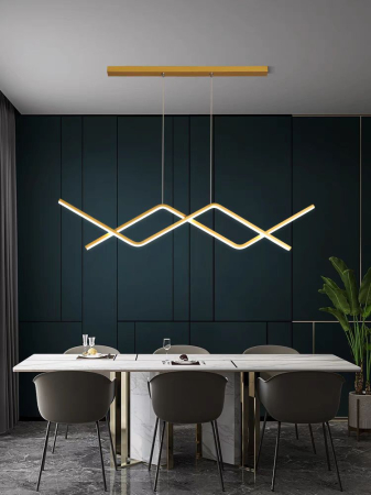 ILUMINAT - Lustra OEM LED integrat 56W 2850lm CCT (3000K+4000K+6500K) Metal+Acril Gold  D600 x 1000mm
