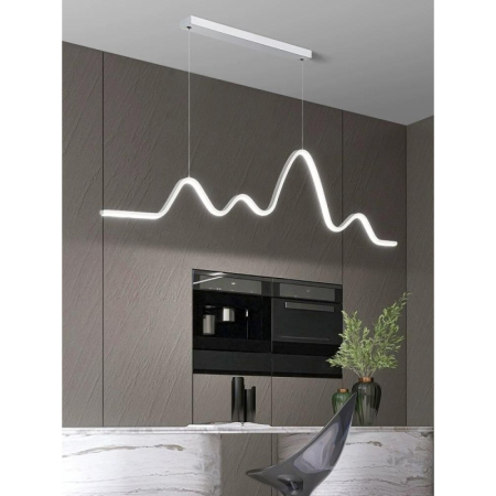 ILUMINAT - Lustra OEM LED integrat 64W 3000lm CCT (3000K+4000K+6500K) Metal+Acril White  L1200XH800MM