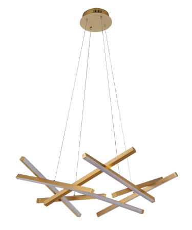 ILUMINAT - Lustra OEM LED integrat 76W 3500lm CCT (3000K+4000K+6500K) Metal+Acril Gold  D700 x H1000mm