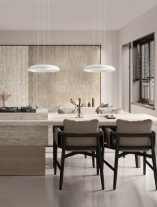 Lustra Nova Luce EPOS 9345708 Triac Dimmable Sandy White Metal & Polycarbonate LED 24W 1208lm 2700K+4000K IP20 [1]