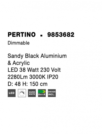 Lustra PERTINO Nova Luce 9853682 LED 38 W , 2175 lm, 3000K IP20 Sandy Black  [5]