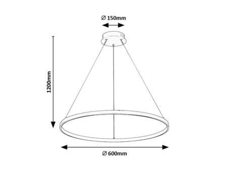 Lustra Rabalux Beliza LED 55W 4100lm 3000K metal black stil, IP20 72344 [4]