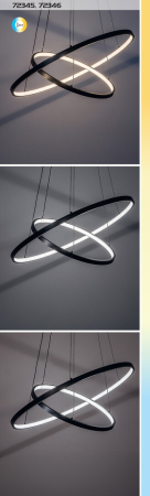 Lustra Rabalux Beliza LED 75W 6100lm 3000-6500K metal silicon negru alb IP20 [7]