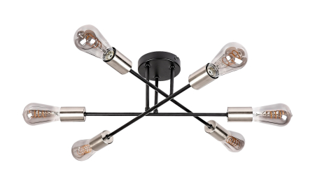 ILUMINAT - Lustra Rabalux Branwen E27 E27 6x MAX 25W   metal mat black stil industrial 230V, 50Hz IP20 71026
