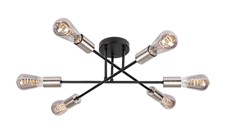 Lustra Rabalux Branwen E27 E27 6x MAX 25W   metal mat black stil industrial 230V, 50Hz IP20 71026 [1]