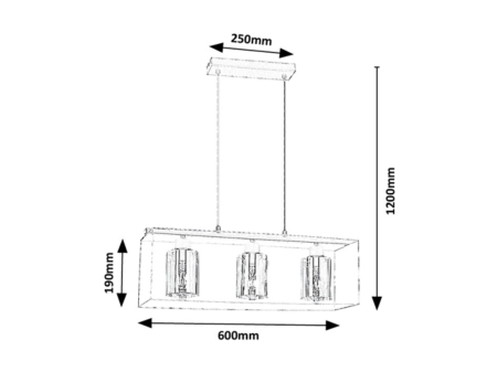 Lustra Rabalux Chadwick E27 E27 3x MAX 25W   metal black stil modern 230V, 50Hz IP20 72033 [4]