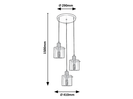 Lustra Rabalux Donati E27 E27 3x MAX 40W   metal gold stil modern 230V, 50Hz IP20 5223 [1]