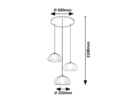Lustra Rabalux Elowen G9 3x MAX 5W  metal sticlă negru IP20 [4]
