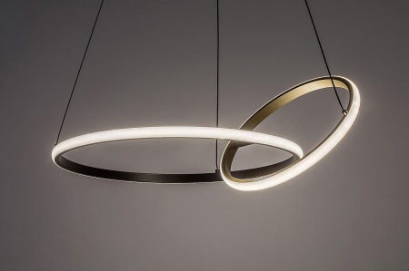 Lustra Rabalux Emilion LED 36W 2150lm 4000K metal silicon negru/ auriu alb IP20 [2]