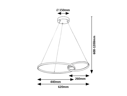 Lustra Rabalux Emilion LED 36W 2150lm 4000K metal silicon negru/ auriu alb IP20 [4]