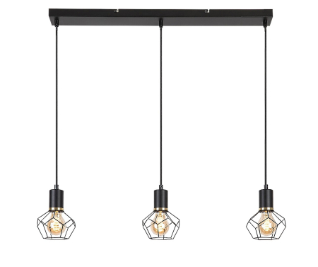 Moderne - Lustra Rabalux Fran E27 E27 3x MAX 40W metal mat black stil vintage, IP20 72242