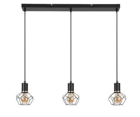 Lustra Rabalux Fran E27 E27 3x MAX 40W metal mat black stil vintage, IP20 72242 [1]