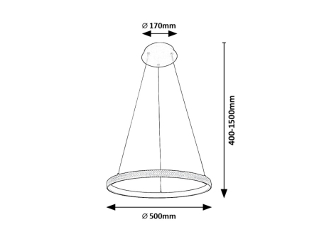 Lustra Rabalux Grete LED 32W 2150lm 3000K metal black stil modern, IP20 72258 [2]