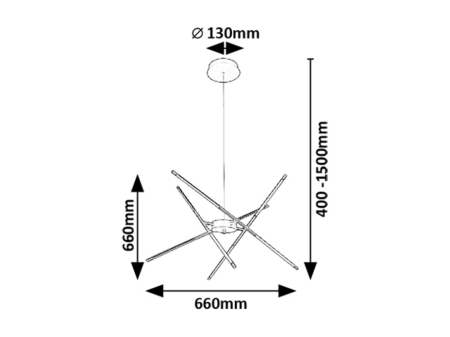 Lustra Rabalux Henli2 LED 40W 2800lm 3000K metal plastic negru alb IP20 [7]