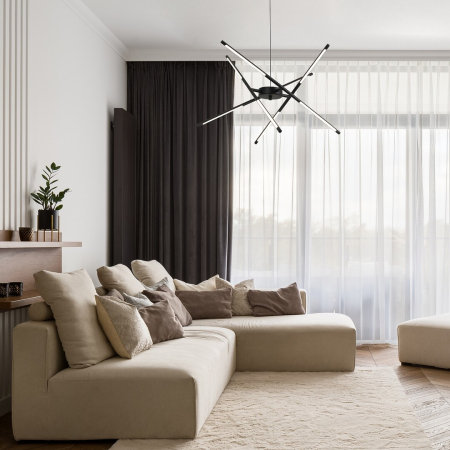 Lustra Rabalux Henli2 LED 40W 2800lm 3000K metal plastic negru alb IP20 [10]