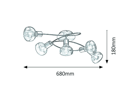 Lustra Rabalux Holly E14 E14 5x MAX 40W   metal antique gold stil modern 230V, 50Hz IP20 5552 [3]