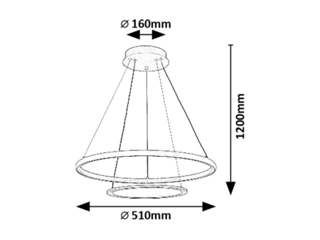 Lustra Rabalux Jasero LED 42W 2260lm 3000-6500 metal black stil modern 230V, 50Hz IP20 72040 [7]