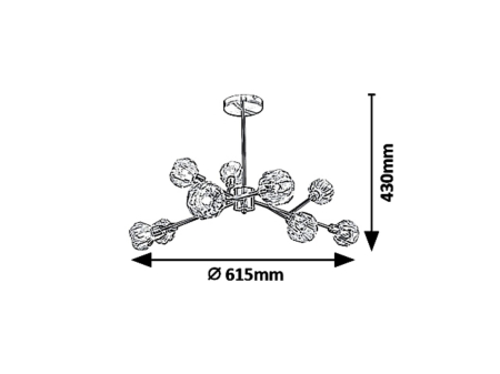 Lustra Rabalux Kassia G9 G9 9X MAX 5W   metal gold stil clasic 230V, 50Hz IP20 5395 [3]