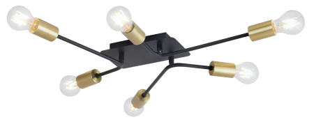 Lustra Rabalux Lanny E27 E27 6x MAX 15W   metal black stil industrial 230V, 50Hz IP20 2103 [1]