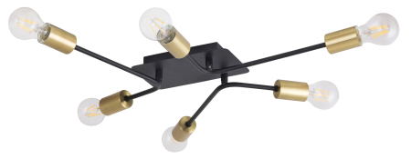 ILUMINAT - Lustra Rabalux Lanny E27 E27 6x MAX 15W   metal black stil industrial 230V, 50Hz IP20 2103