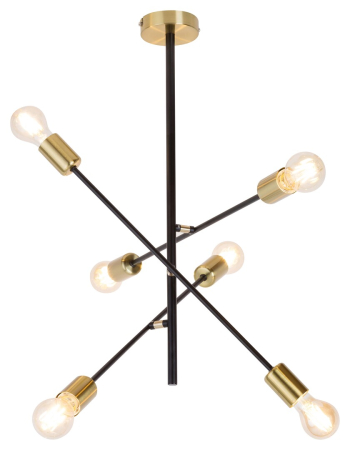 ILUMINAT - Lustra Rabalux Lanny E27 E27 6x MAX 15W   metal black stil industrial 230V, 50Hz IP20 2104