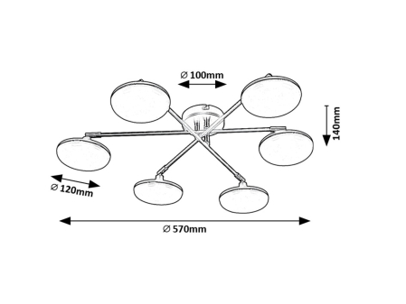 Lustra Rabalux Madi LED 24W 2350lm 3000 metal mat black stil modern 230V, 50Hz IP20 71063 [6]